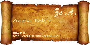 Zsigrai Azár névjegykártya