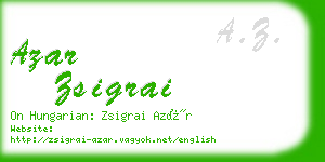 azar zsigrai business card